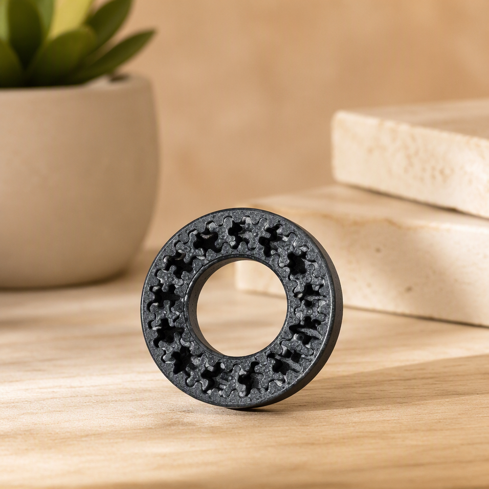 4 Pcs Interlocking Spinning Gear Finger Rings, Portable Stress Relief Mechanical Fidget Rings — product scene