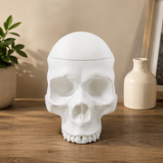 Realistic Skull Shaped Lidded Storage Box, Decorative Trinket Container — product scene