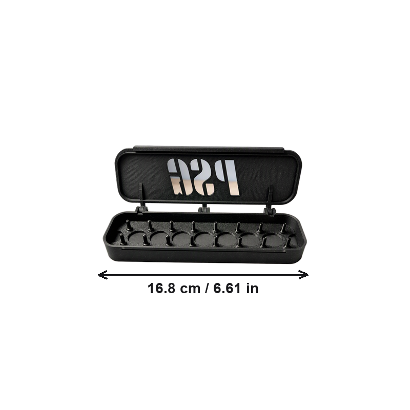 Black RC Pinion Gear Storage Case for RC Cars, Removable Tray, Snap-Fit Lid