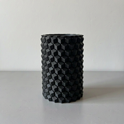 Geometric Textured Cylindrical Pen Holder, Desktop Stationery Organizer for Office and Home Desks — additional product view