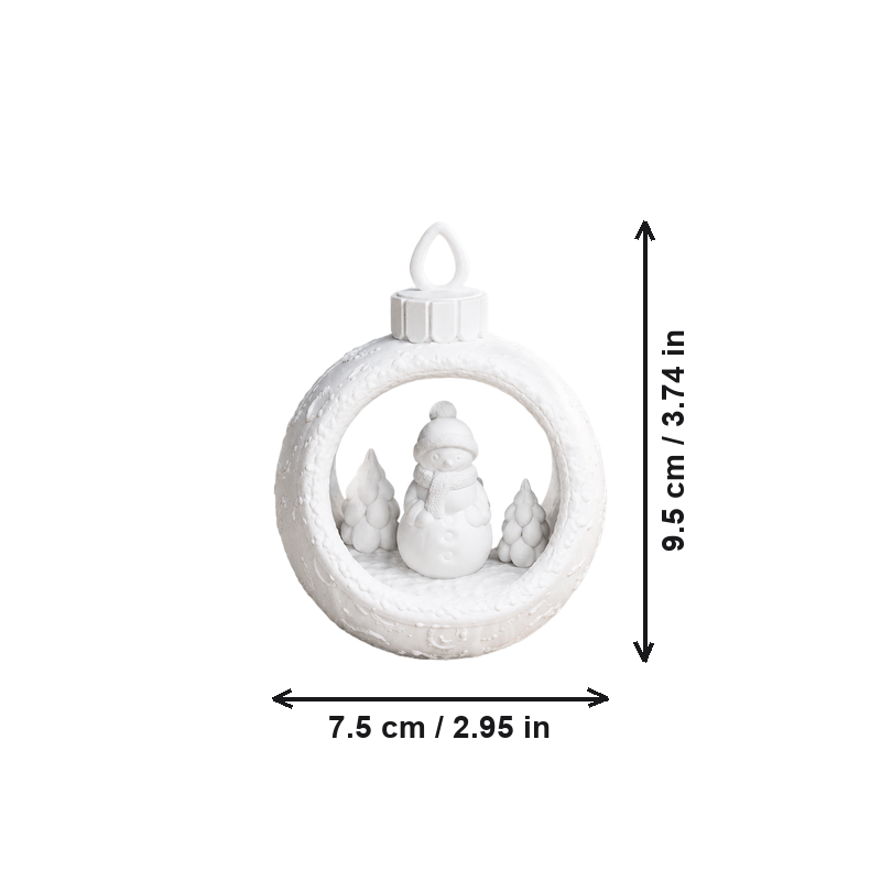 Snowman Scene Hollow Ball Hanging Ornament for Christmas Holiday Decoration — dimensions