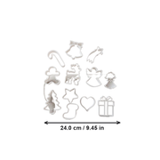 Christmas Cookie Cutters Set, White Holiday Themed Shapes for Festive Baking