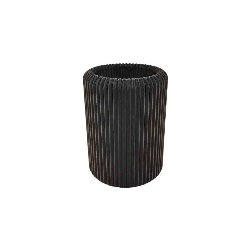Ribbed Toothbrush and Toothpaste Holder, Bathroom Countertop Organizer, Modern Bathroom Accessory — white background