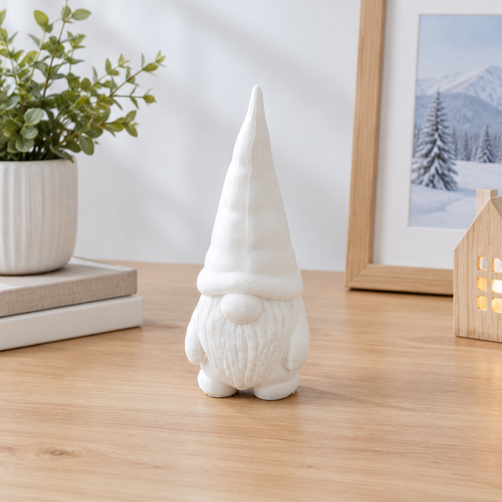 Minimalist Gnome Decorative Figurine, Festive Desktop Ornament for Holiday Winter Home Display — additional product view
