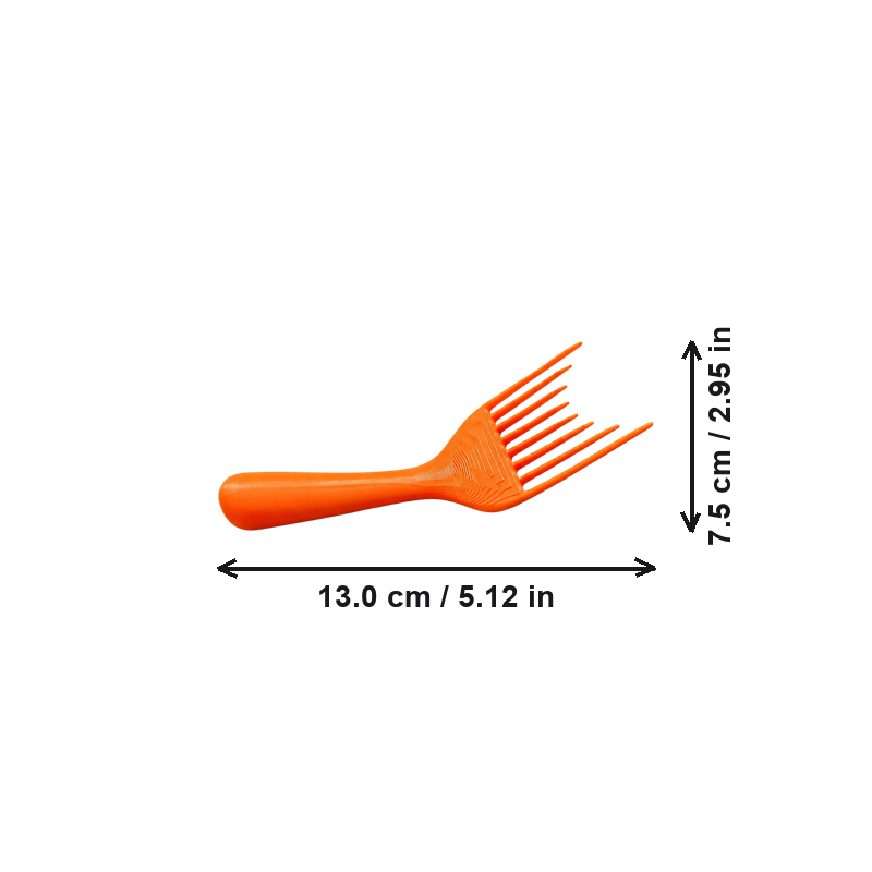 Ergonomic Hairbrush Cleaner Tool, Wide Spaced Teeth for Removing Hair and Debris from Hairbrushes — dimensions