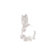 Hummingbird and Flower Hollow Silhouette Wall Art, Decorative Wall Decor for Home Interior Display — white background