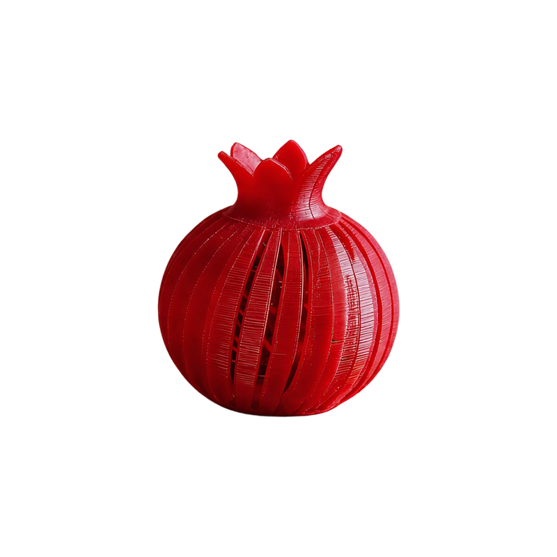 Pomegranate Shaped Hollow Slotted Decor Figurine Tabletop Home Display Ornament — white background