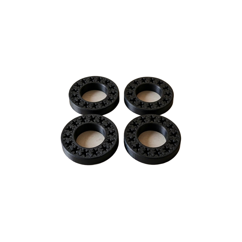 4 Pcs Interlocking Spinning Gear Finger Rings, Portable Stress Relief Mechanical Fidget Rings — white background