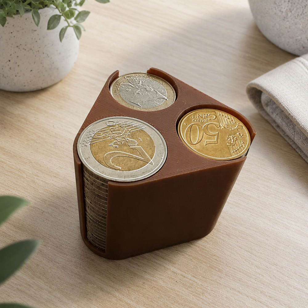 3-Slot Portable Euro Coin Storage Holder, Coin Organizer for Collection and Daily Use — main product view