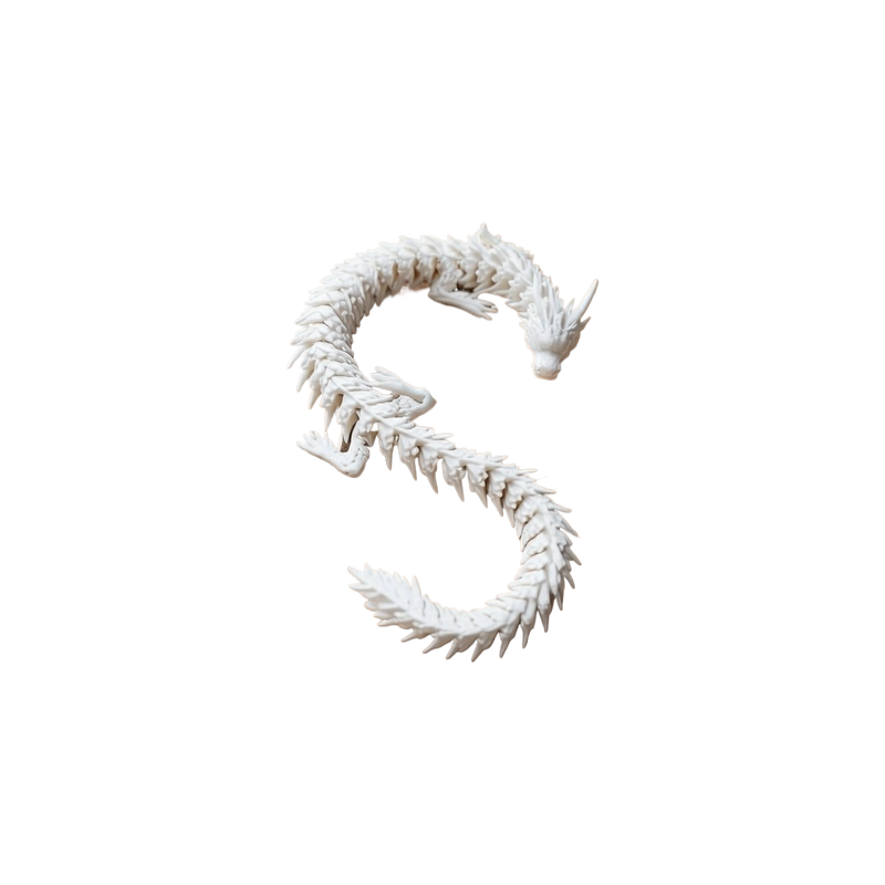 Articulated Dragon Figurine, Flexible Movable Poseable Desktop and Home Shelf Display Ornament — white background