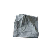 Mountain Topographic Relief Model Desktop Home Decor Accent Piece — white background