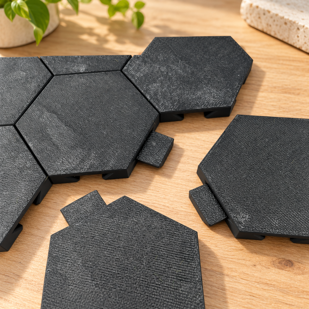 Modular Interlocking Hexagon Tiles, Tabletop Game Custom Terrain Accessories — product scene