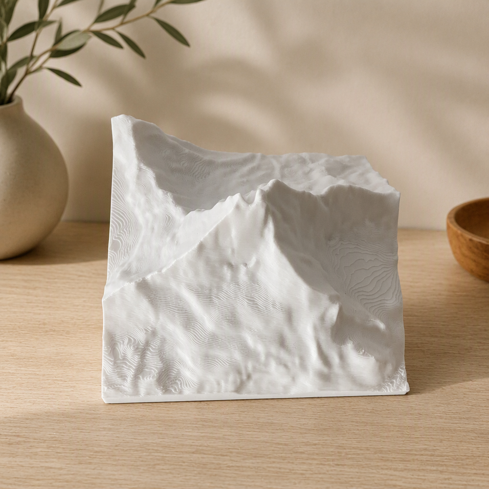 Miniature Mountain Topography Model, Realistic Textured Peak Display Ornament for Home Desktop and Shelf Decor — product scene