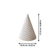Spiral Hollow Cone Tabletop Ornament, Modern Decor for Desk and Shelf Display — dimensions