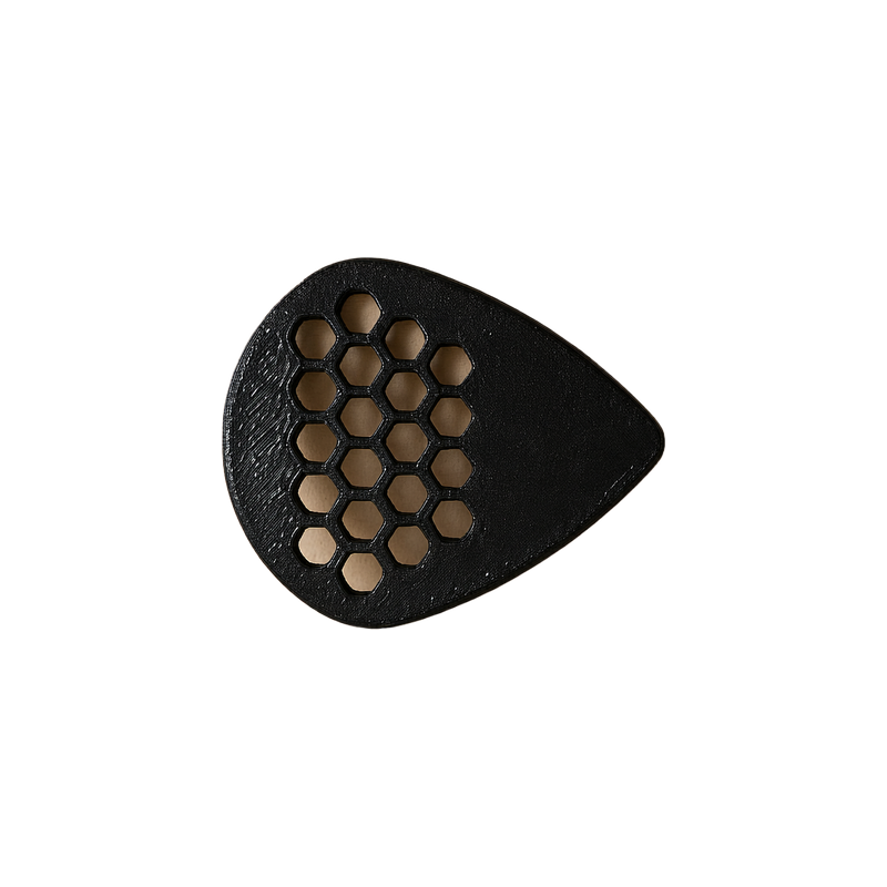 Honeycomb Cutout Textured Surface Guitar Pick — white background