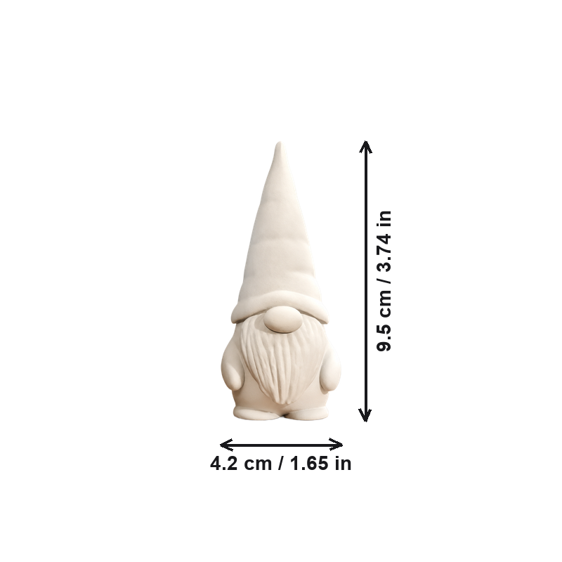 Minimalist Gnome Decorative Figurine, Festive Desktop Ornament for Holiday Winter Home Display — dimensions