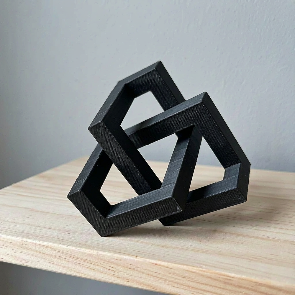 2 Pieces Interlocking Geometric Squares Decor Ornaments for Desktop Shelf Home Office Display — additional product view
