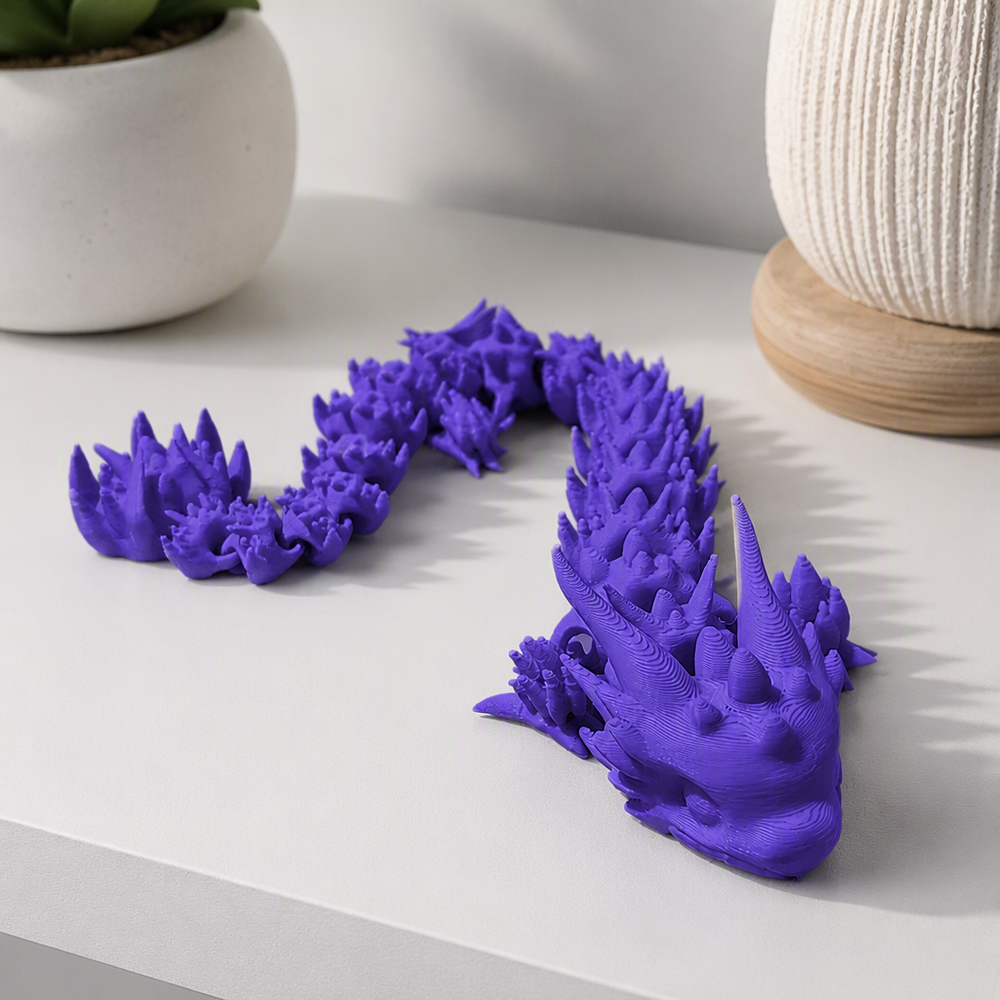 Articulated Spiked Dragon Figurine, Flexible Fully Jointed Posable Desktop and Shelf Display Decor — additional product view