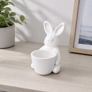 Bunny Shaped Decorative Small Planter, Tabletop Vase and Trinket Holder for Home Desktop Decor — additional product view