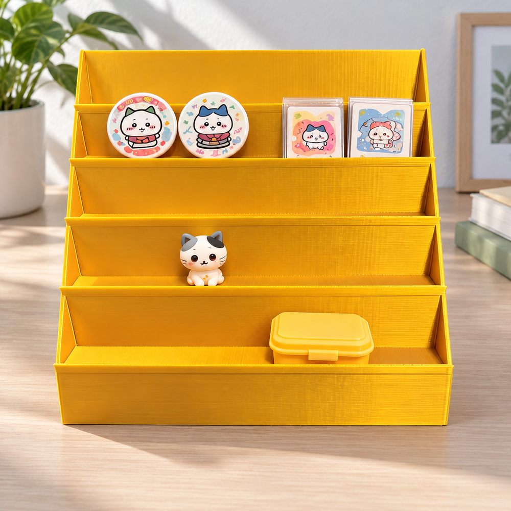 5-Tier Desktop Display Stand, Stepped Organizer Rack for Stickers, Badges and Small Items — additional product view