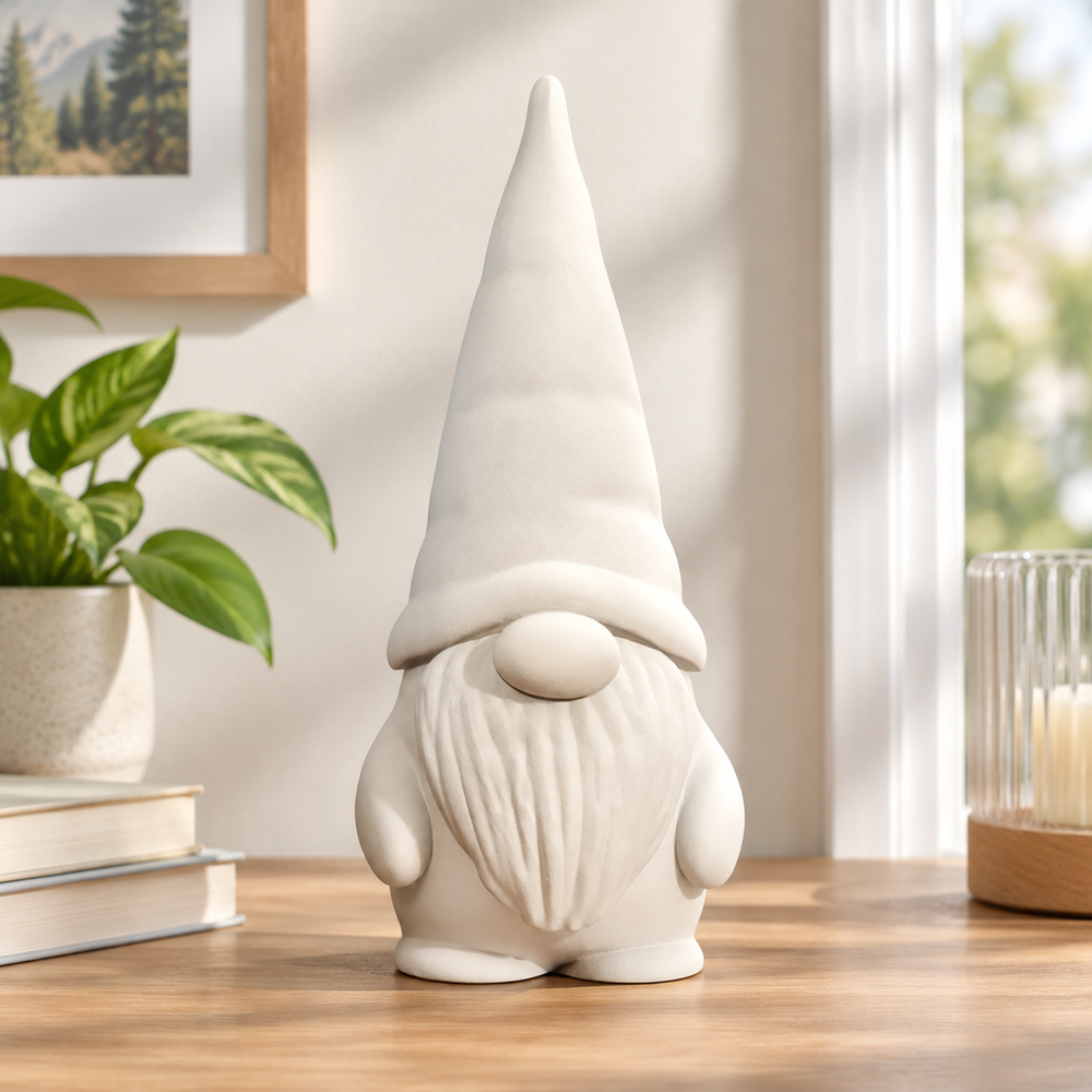Minimalist Gnome Decorative Figurine, Festive Desktop Ornament for Holiday Winter Home Display — main product view