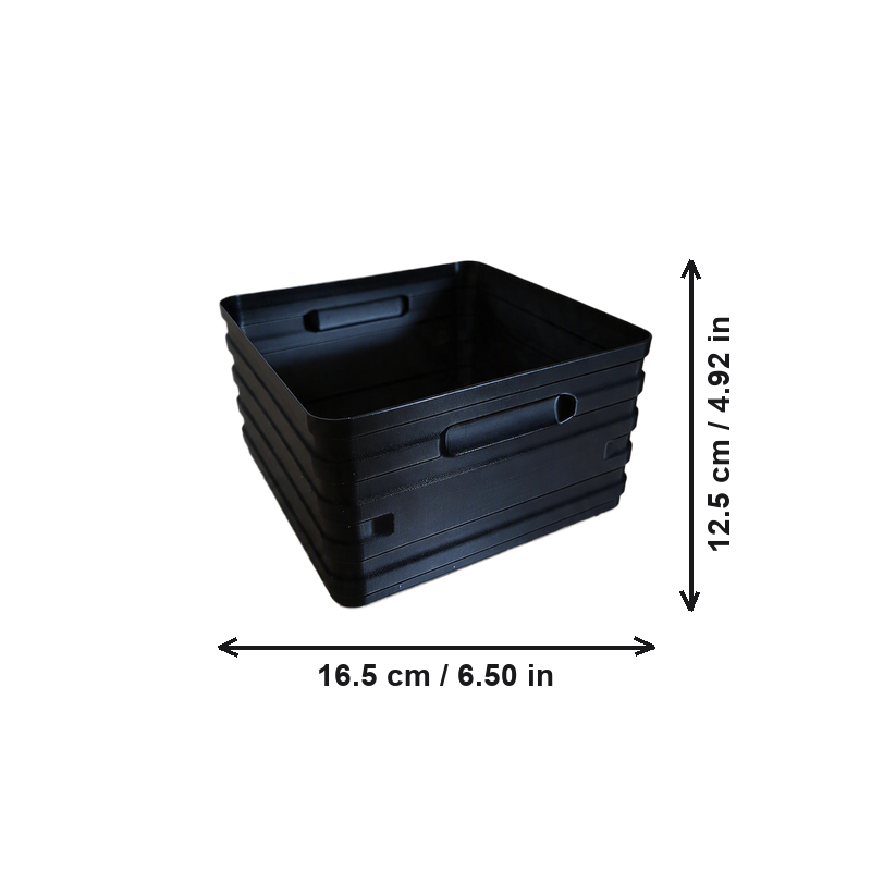 Stackable Storage Box Multi-purpose Desktop Organizer Container with Side Handles — dimensions