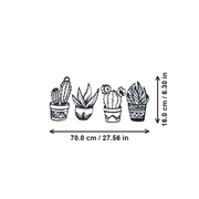 4-Piece Potted Succulent Cactus Wall Art, Minimalist Plant Themed Home Wall Decor — additional product view