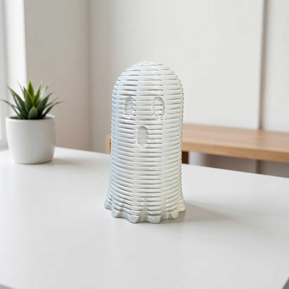Stretchy Layered Ghost Figurine Halloween Desktop and Home Display Ornament — main product view