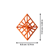 Hollow Geometric Tetrahedron Symmetrical Minimalist Desktop and Shelf Display Ornament — dimensions
