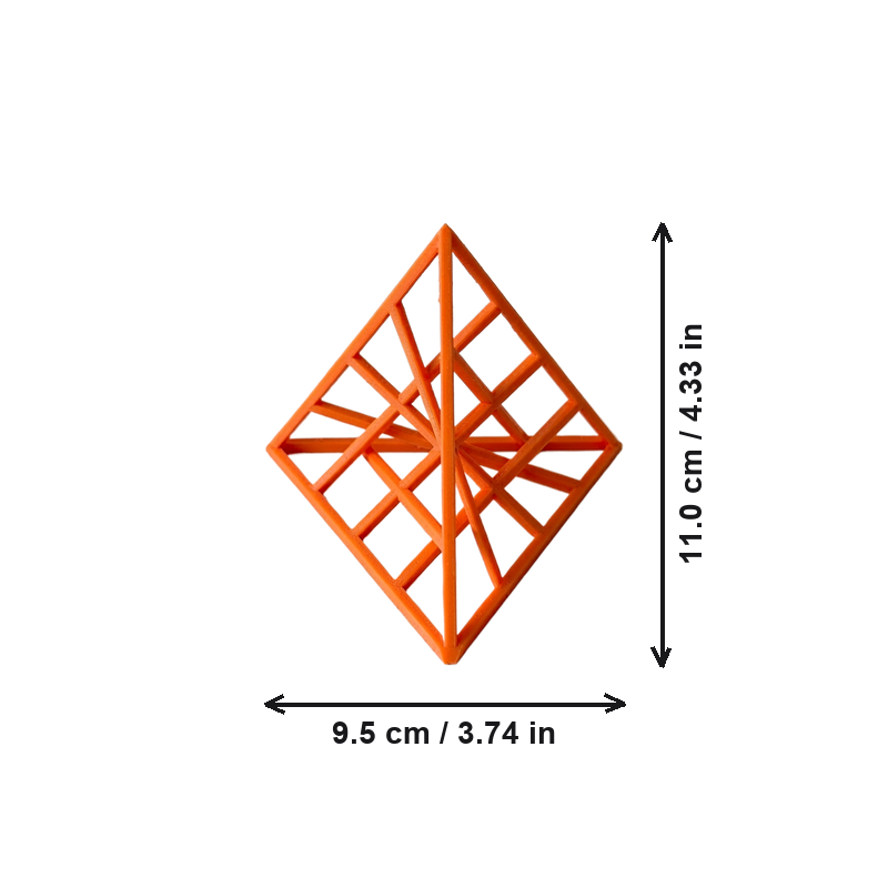 Hollow Geometric Tetrahedron Symmetrical Minimalist Desktop and Shelf Display Ornament — dimensions