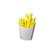 Crinkle Cut French Fry Shaped Decor with Matte White Holder — white background
