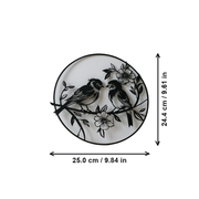 Round Birds on Flower Branch Hanging Wall Decor — dimensions