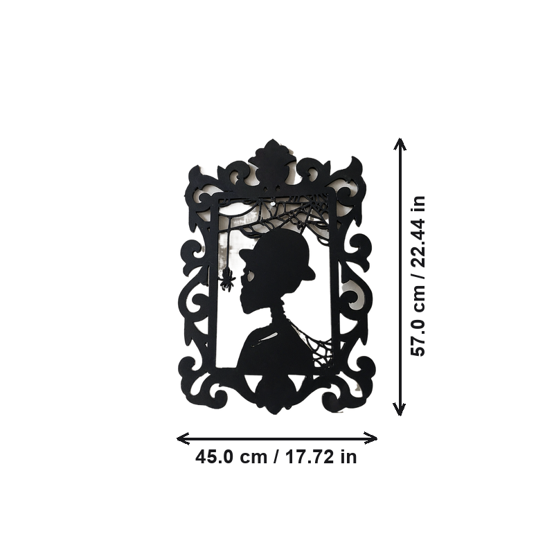6 Piece Gothic Skeleton Silhouette Wall Decor Set, Spooky Hanging Home Decoration — dimensions