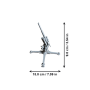 Adjustable Barrel Artillery Model with Stable Cross Base for Tabletop Display and Wargaming Decor — dimensions