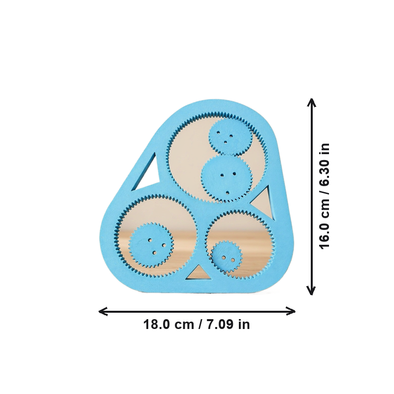 Geometric Gear Drawing Kit, Interlocking Gears for Pattern and Mandala Drafting — dimensions