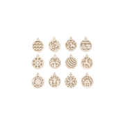 12 Piece Hollow Cutout Hanging Ornament Set for Festive Holiday Display — white background