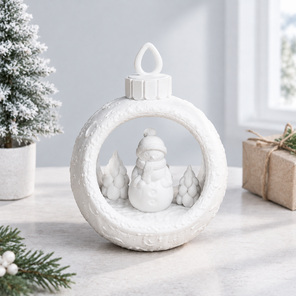 Snowman Scene Hollow Ball Hanging Ornament for Christmas Holiday Decoration — additional product view