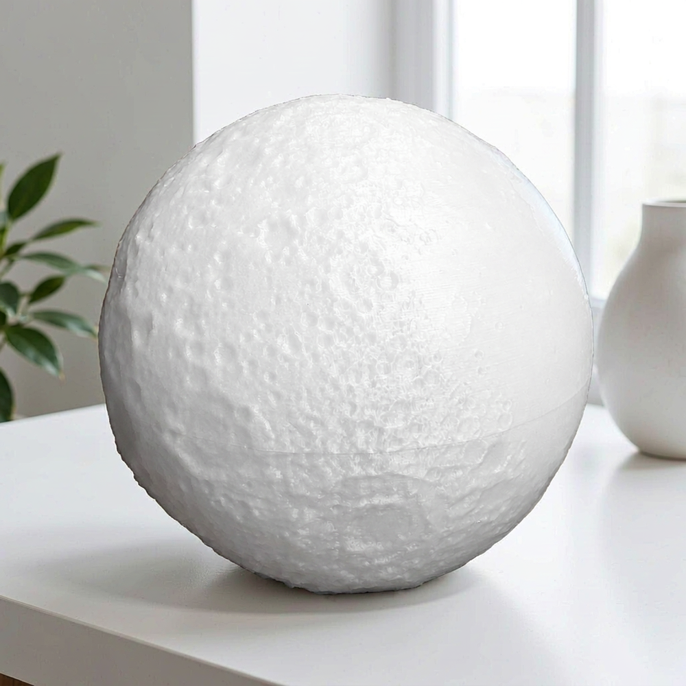 Moon Textured Screw-Top Spherical Storage Box, Decorative Desktop Small Item Organizer — main product view
