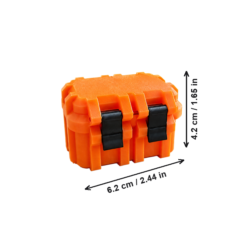 Compact Rugged Small Storage Box with Dual Snap Latches, Integrated Hinged Hard Container