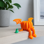 Articulated Winged Pumpkin Decor, Festive Seasonal Home Desktop and Shelf Display Piece — additional product view