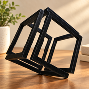 Hollow Geometric Optical Illusion Cube Decor, Modern Art Desktop and Shelf Ornament — product scene