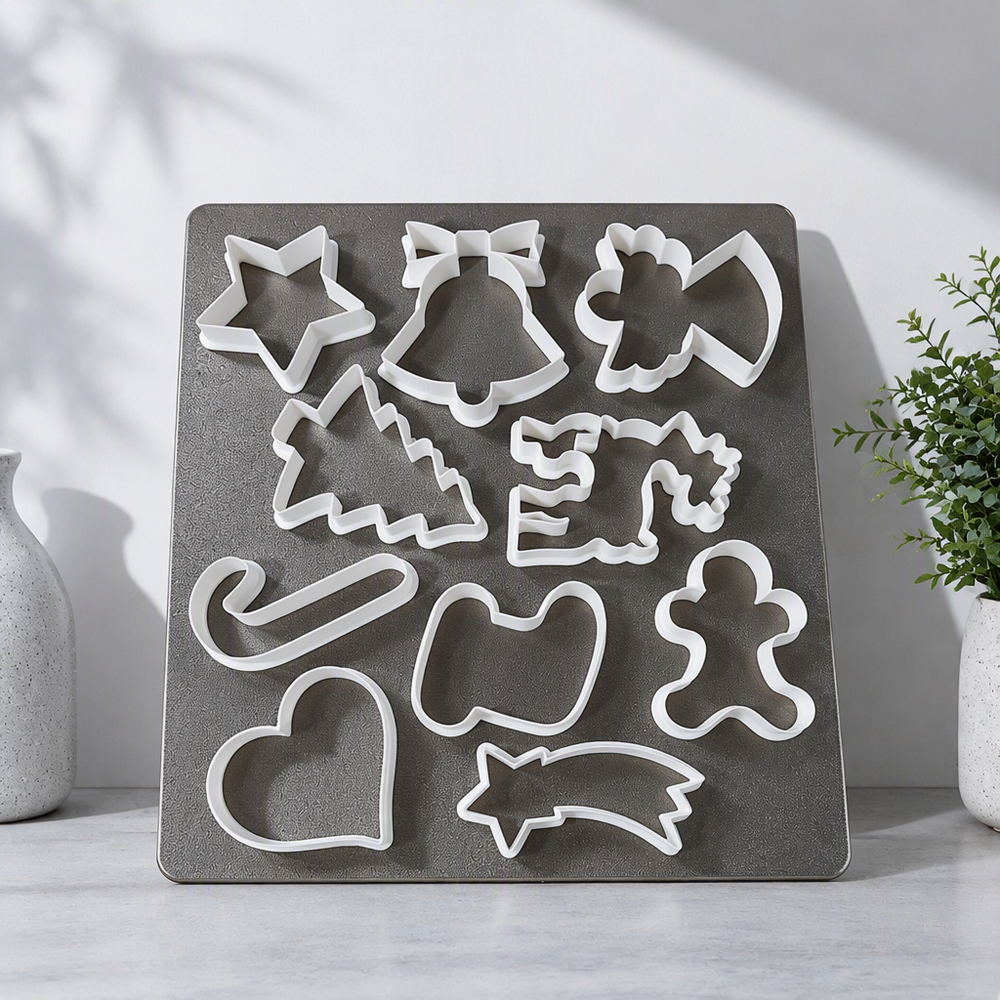 Christmas Themed Cookie Cutter Set, 12 Distinct Festive Shapes for Home Baking — additional product view
