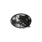 Bass Fishing Themed Oval Cutout Hanging Wall Art Decoration — white background