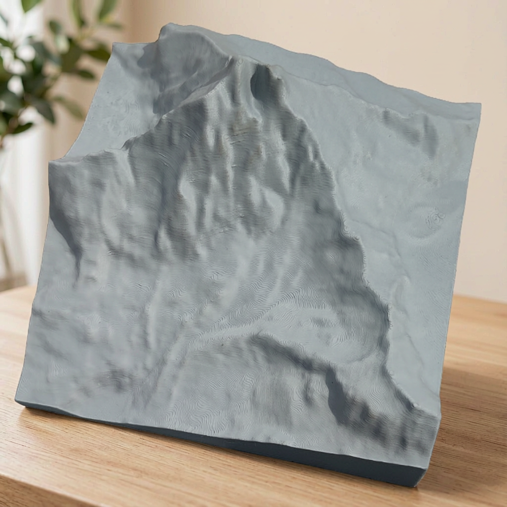 Mountain Topographic Relief Model Desktop Home Decor Accent Piece — main product view