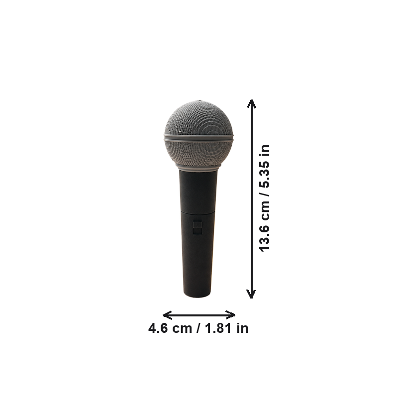 Realistic Textured Microphone Prop, Stage and Photography Display Decoration — dimensions