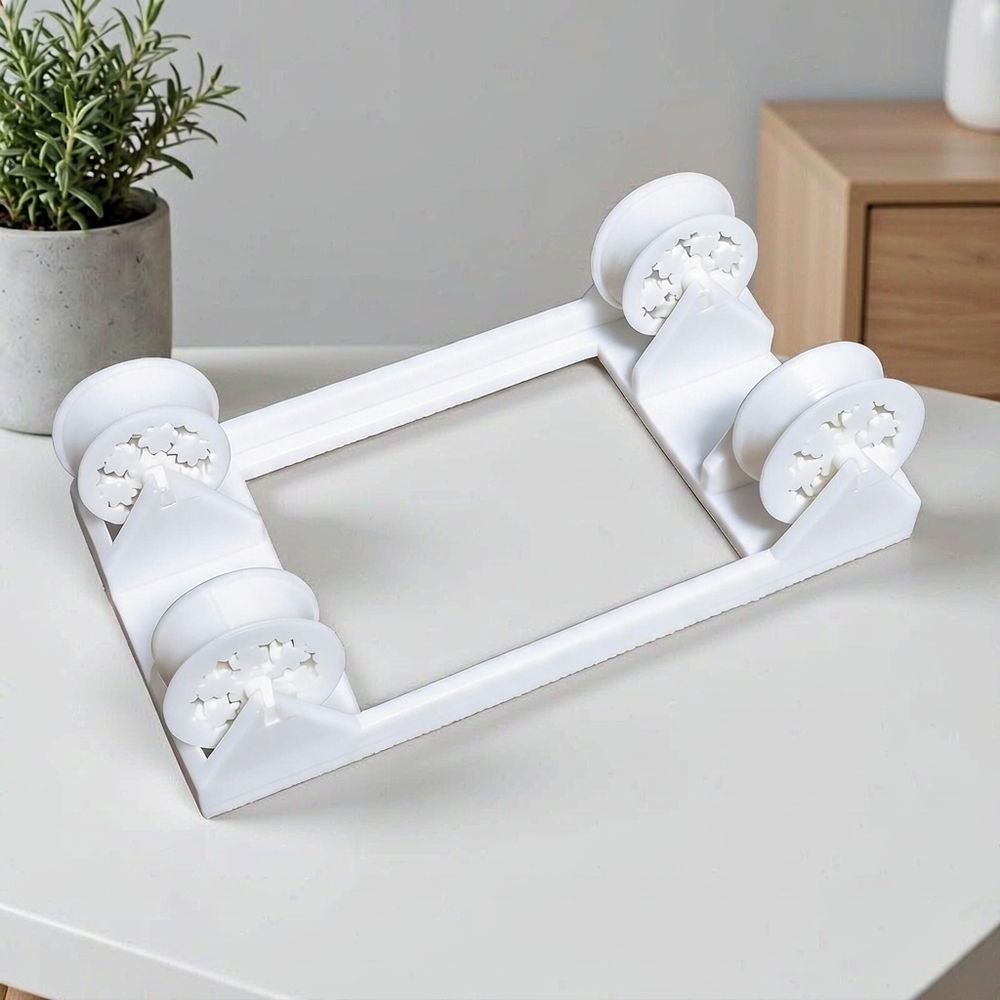 Gear Rotating Printer Spool Holder, Smooth Rolling Desktop Bracket With No Extra Hardware Required — main product view