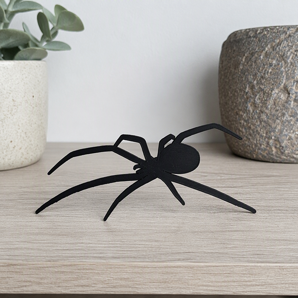 Spooky Flat Spider Silhouette Wall Corner Ornament, Fun Themed Decoration and Prank Prop — additional product view