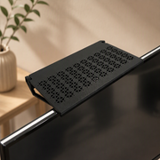 Adjustable Ventilated Monitor Top Shelf, Perforated Desktop Storage Holder for Computer Screen — product scene