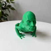 Novelty Human Head Frog Figurine, Funny Meme Style Desktop Display Ornament — main product view