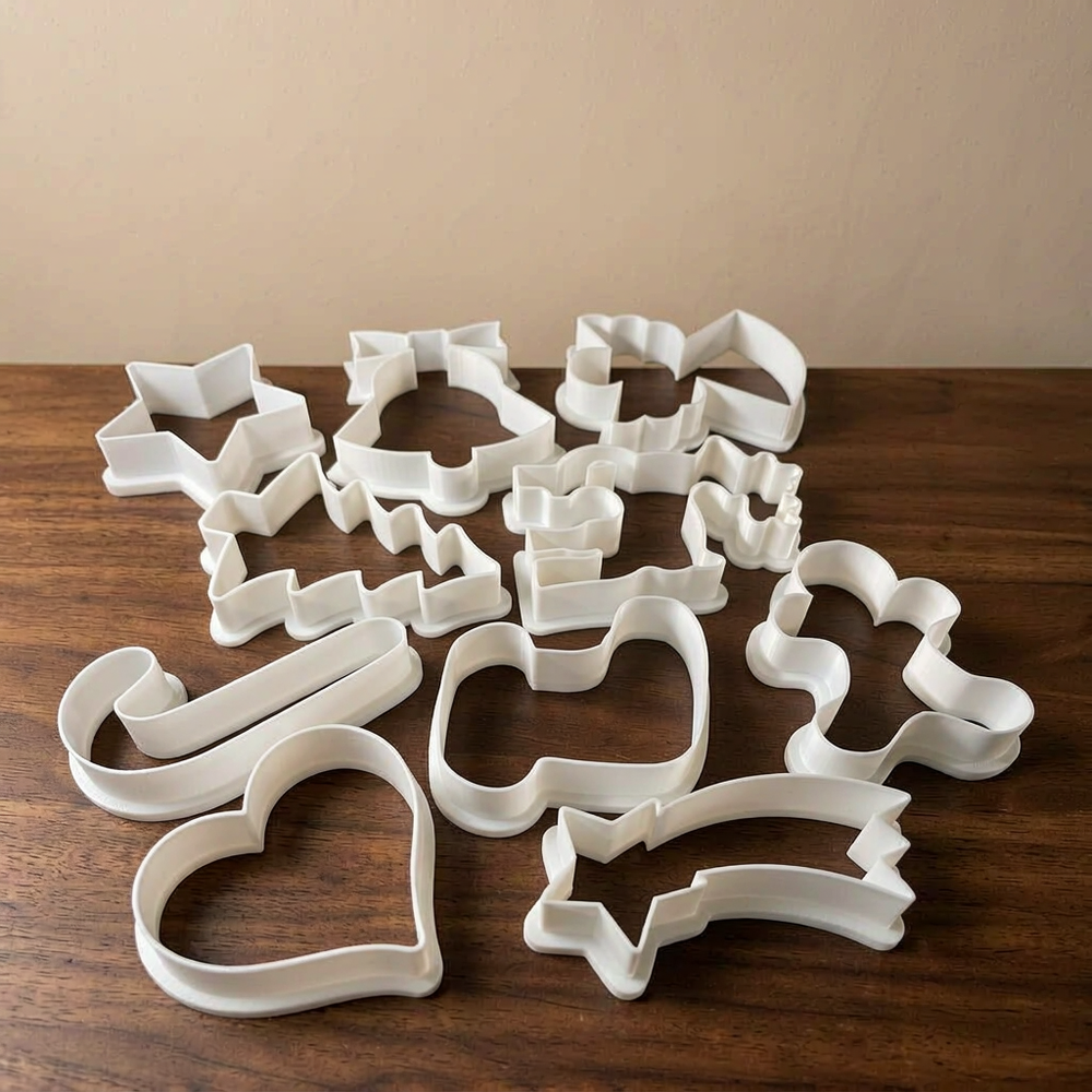 Christmas Themed Cookie Cutter Set, 12 Distinct Festive Shapes for Home Baking — product scene